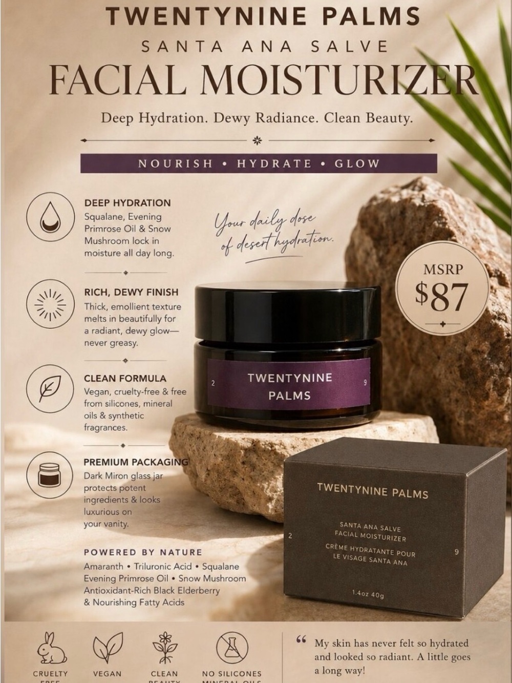 TWENTYNINE PALMS Santa Ana Salve Facial Moisturizer — Purple